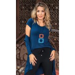 Conjunto Cardigan+ Blusa  Azul Marinho