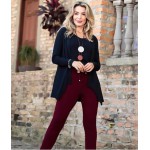 Conjunto Cardigan+ Blusa  Preto