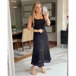 Conjunto Saia + Cropped  Preto