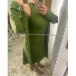 Vestido Midi +Cardigan Verde 